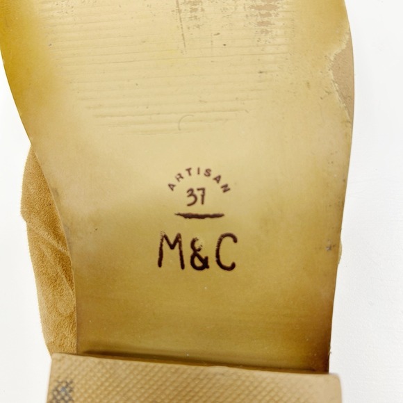 MUSSE & CLOUD Slip On Tan Suede Mules Coastal Cowgirl Western Boho 37 US 6.5-7 - Picture 8 of 8